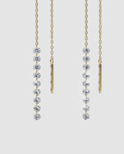Núde Tennis Link Diamond Threader Earrings - Rose Gold