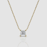 Éclat Princess-Cut Diamond Necklace in 14k Yellow Gold