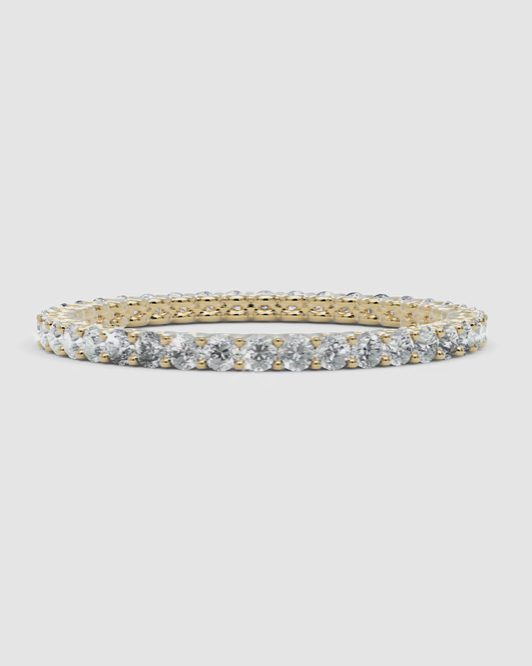 360 video showcasing the diamond eternity ring from different angles, capturing its dazzling sparkle and timeless appeal