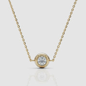 Two-Sided Diamond Bezel Solitaire Necklace