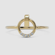 Dainty Circle Diamond Ring