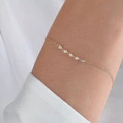 Diamond Lab Grown Half Tennis bracelet in 14k Yellow Gold