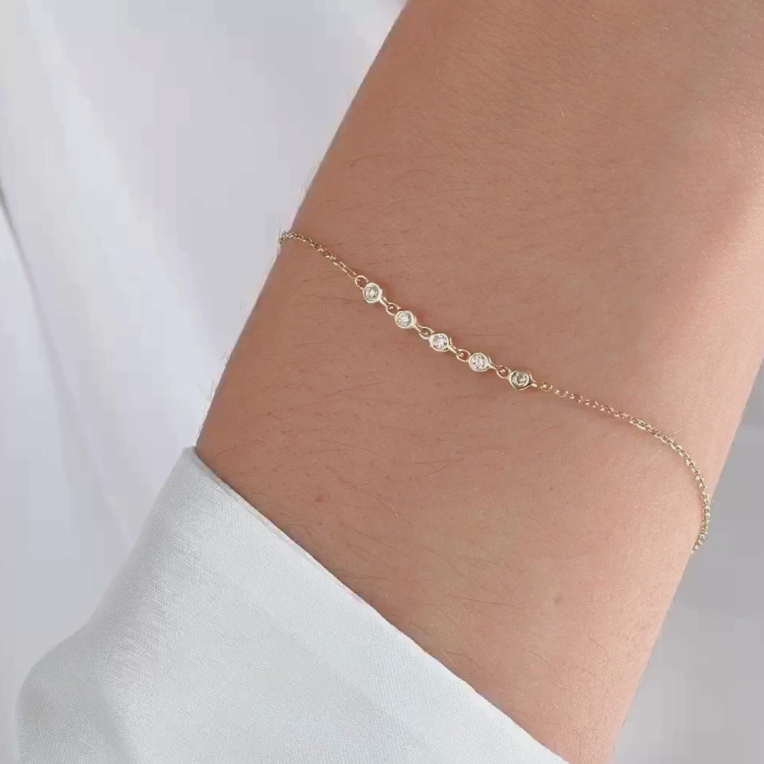 Diamond Lab Grown Half Tennis bracelet in 14k Yellow Gold