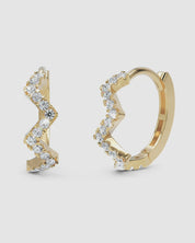 Curved Diamond Pavé Huggie Earrings