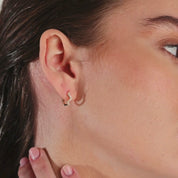Curved Diamond Pavé Huggie Earrings