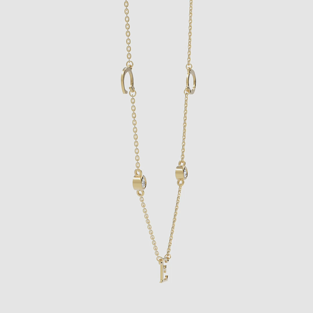 Triple Letter Diamond Necklace - Enea