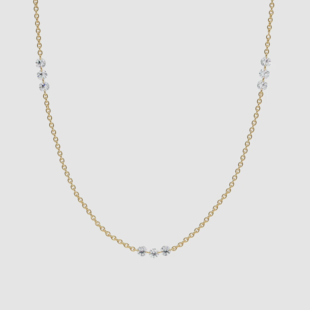 Drilled Diamond Station Necklace Narcissus