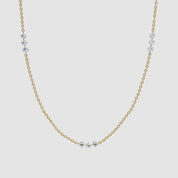 Drilled Diamond Station Necklace Narcissus