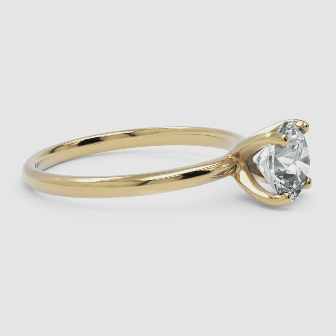Classic Solitaire Diamond Engagement Ring - Narcissus