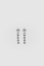 Linear Diamond Drop Earrings - White Gold