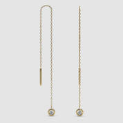 Diamond Threader Earrings - Rose Gold