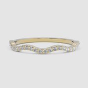 A rotating 360-degree video of a yellow gold wave diamond ring, displaying its brilliance from every angle.