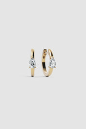 Pear Diamond Huggie Hoops