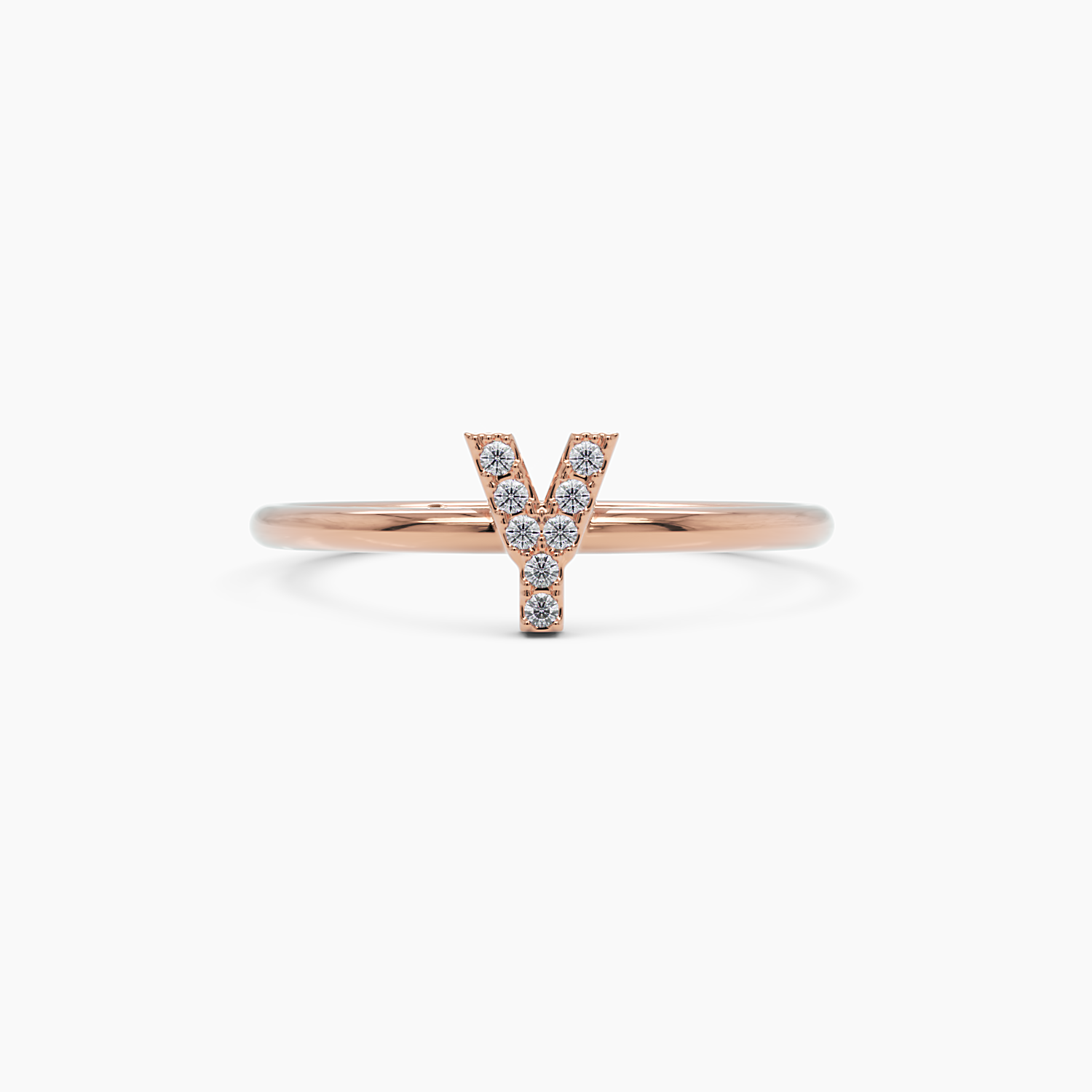 Diamantring mit der Initiale „Y“