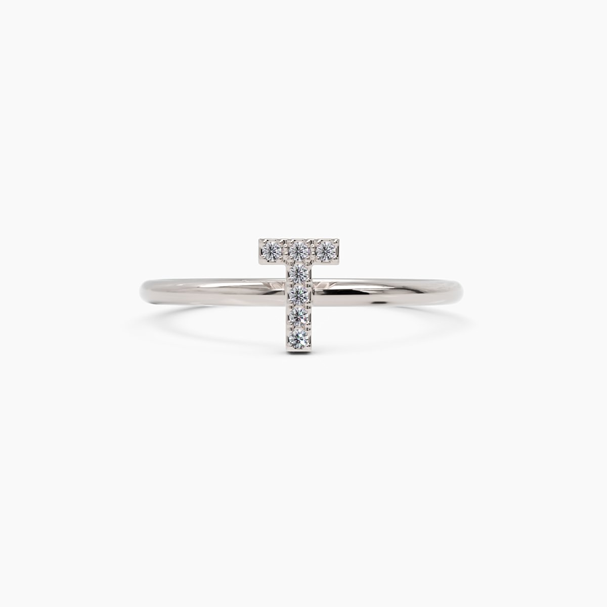 Diamond Initial T Ring - Narcissus