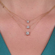 Éclat Princess-Cut Diamond Necklace in 14k Yellow Gold