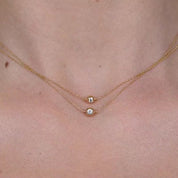 Two-Sided Diamond Bezel Solitaire Necklace