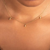 Diamond Droplet Station Necklace - Narcissus